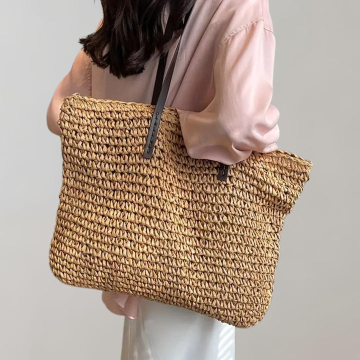 Scarlett | Women's Oversized Woven Straw Shoulder Tote Bag Bohemian Beach