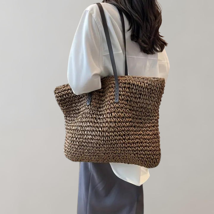 Scarlett | Women's Oversized Woven Straw Shoulder Tote Bag Bohemian Beach