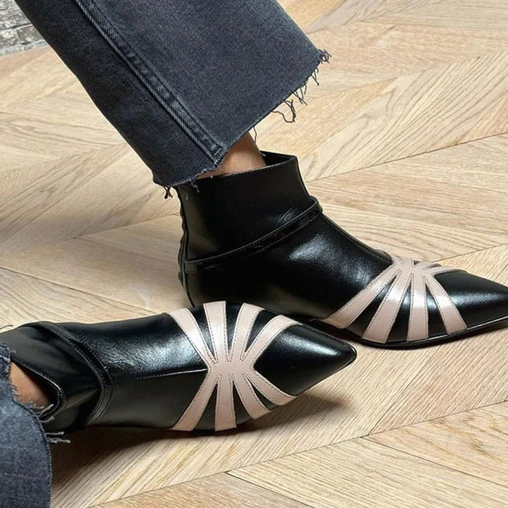 Grace | Women's Pointed-Toe Geometric Buckle Ankle Boots