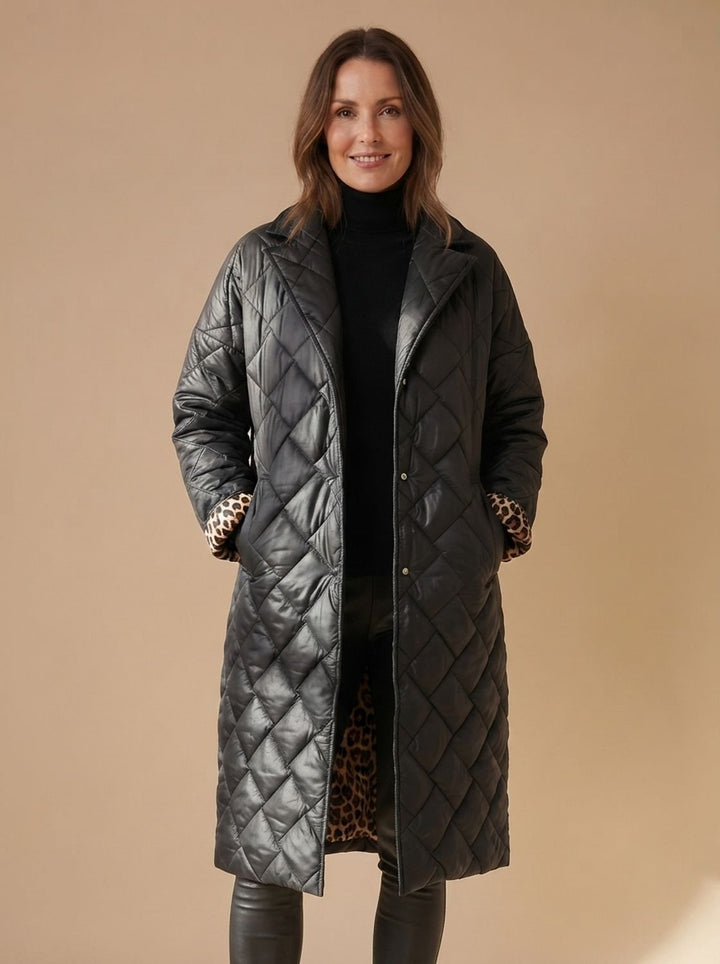 Mia | Women's Quilted Diamond-Stitch Mid-Length Winter Coat
