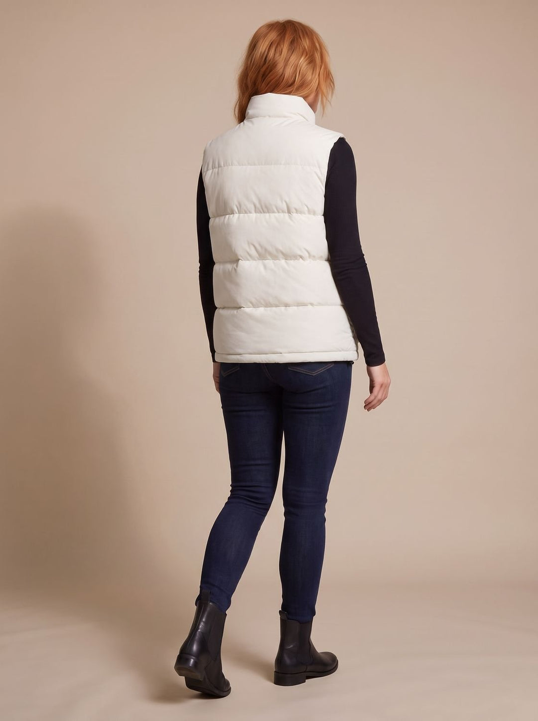 Camila | Women's Quilted Puffer Vest High-Neck Zip-Up Flap-Pocket Sleeveless Jacket