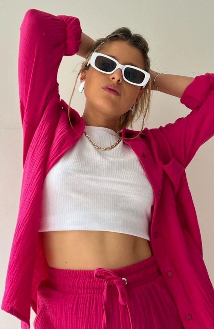 Camila | Women's Relaxed-Fit Button-Down Shirt Shorts Two-Piece Set