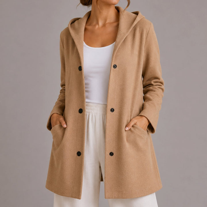 Camila | Women's Relaxed-Fit Hooded Button-Up Cardigan with Pockets