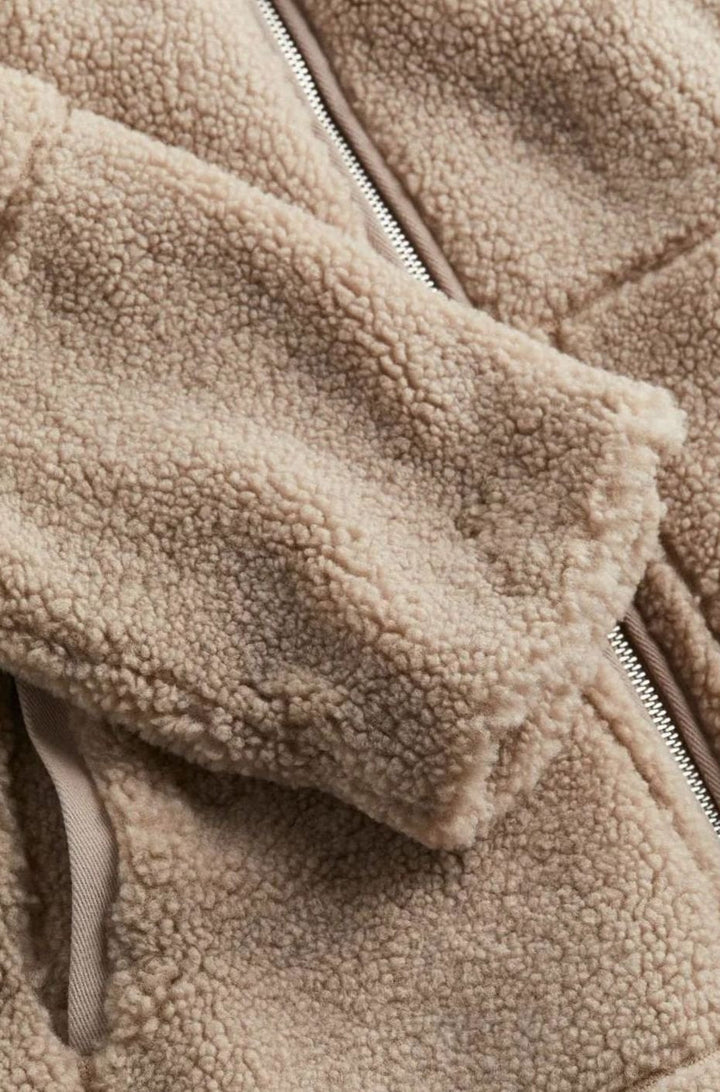 Victoria | Women's Relaxed-Fit Teddy Zip-Up Jacket High Neck Fleece