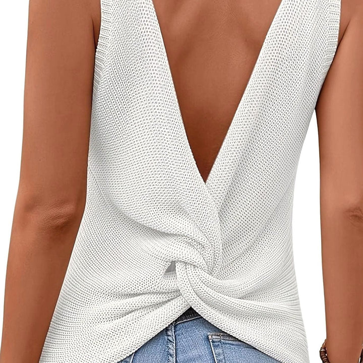 Isabella | Women's Relaxed-Fit V-Neck Knit Sleeveless Tank Top