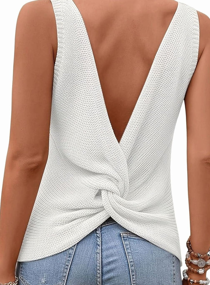 Isabella | Women's Relaxed-Fit V-Neck Knit Sleeveless Tank Top