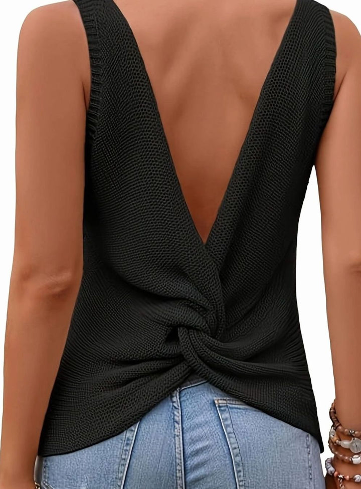Isabella | Women's Relaxed-Fit V-Neck Knit Sleeveless Tank Top