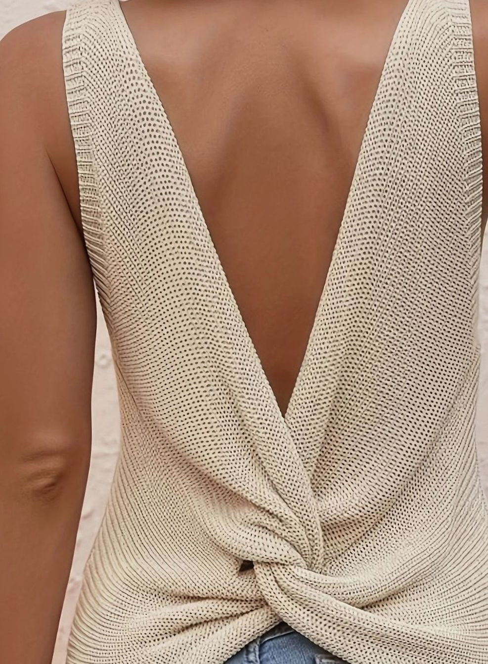 Isabella | Women's Relaxed-Fit V-Neck Knit Sleeveless Tank Top