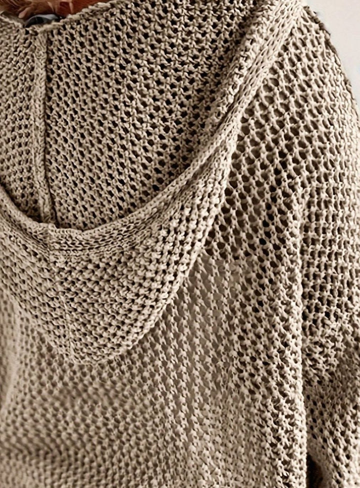 Camila | Women's Relaxed Open-Knit Hooded Sweater
