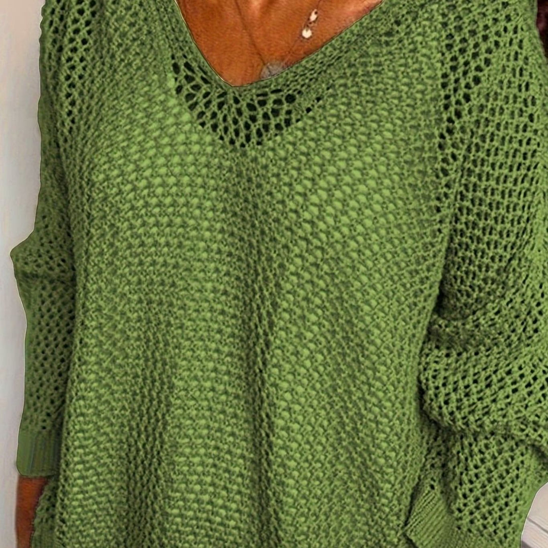 Camila | Women's Relaxed Open-Knit Hooded Sweater