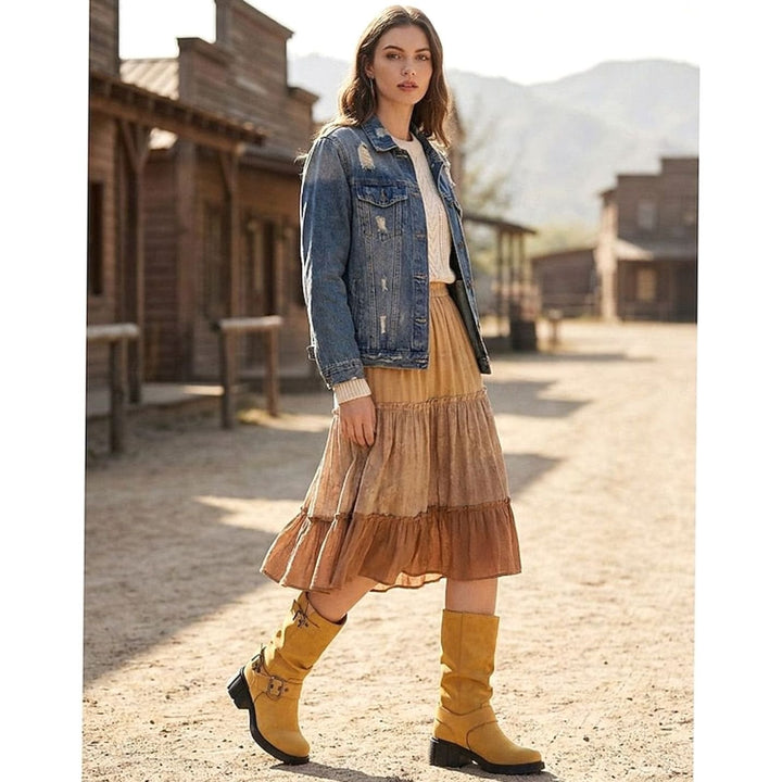 Madison | Women's Slouch Mid-Calf Buckle-Strap Biker Boots