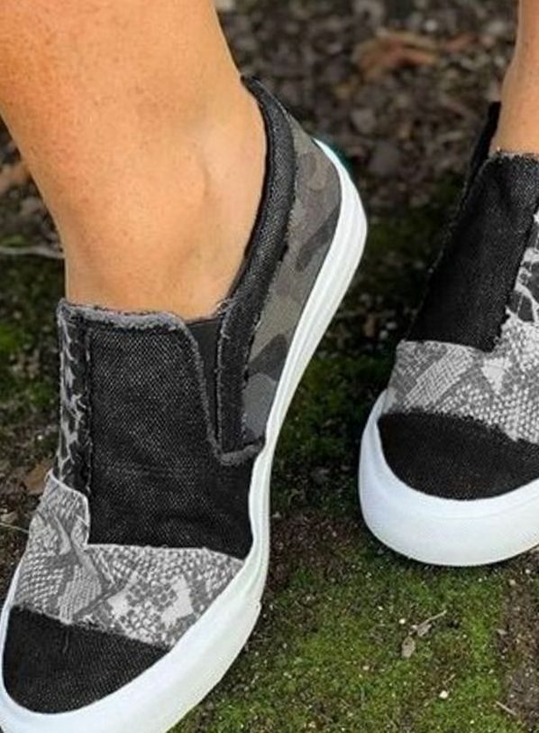 Sophia | Women's Stretch Slip-On Animal Print Shoes Canvas Sneakers