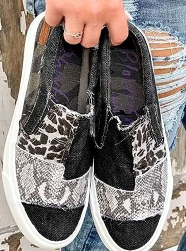 Sophia | Women's Stretch Slip-On Animal Print Shoes Canvas Sneakers