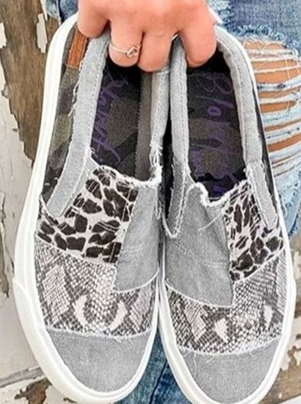 Sophia | Women's Stretch Slip-On Animal Print Shoes Canvas Sneakers