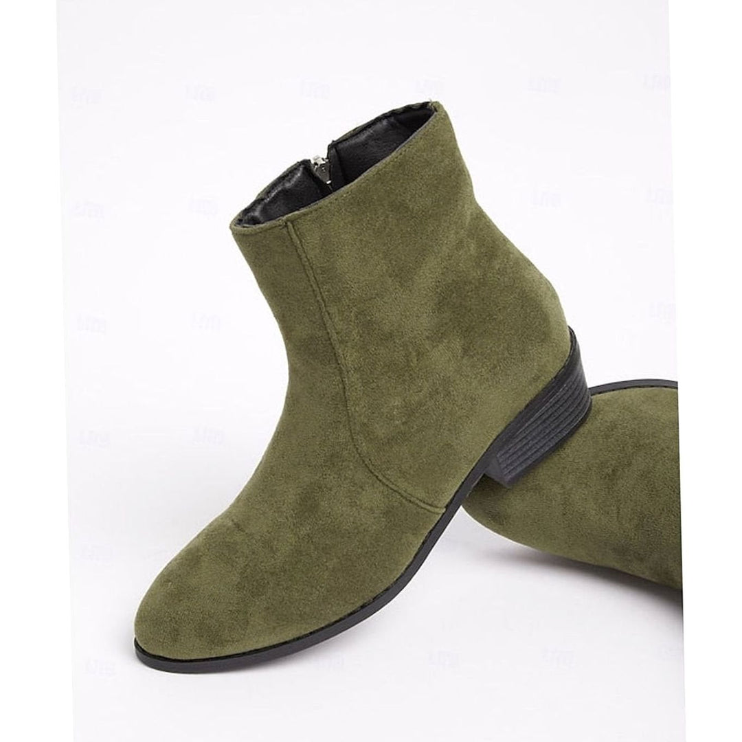 Eleanor | Women's Suede Side-Zip Block Heel Ankle Boots