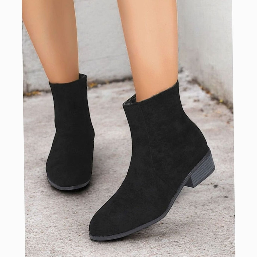 Eleanor | Women's Suede Side-Zip Block Heel Ankle Boots