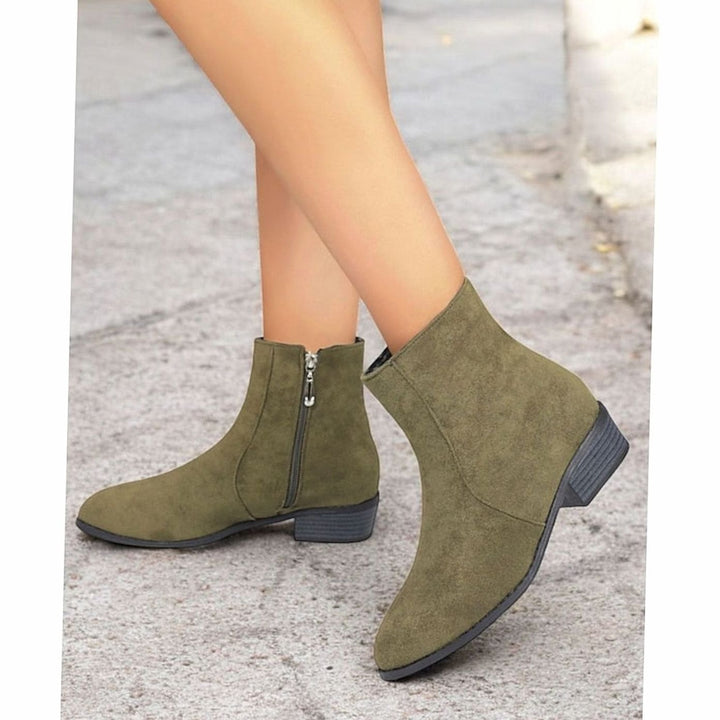 Eleanor | Women's Suede Side-Zip Block Heel Ankle Boots