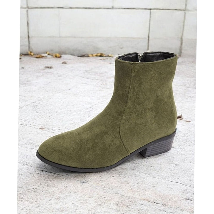Eleanor | Women's Suede Side-Zip Block Heel Ankle Boots