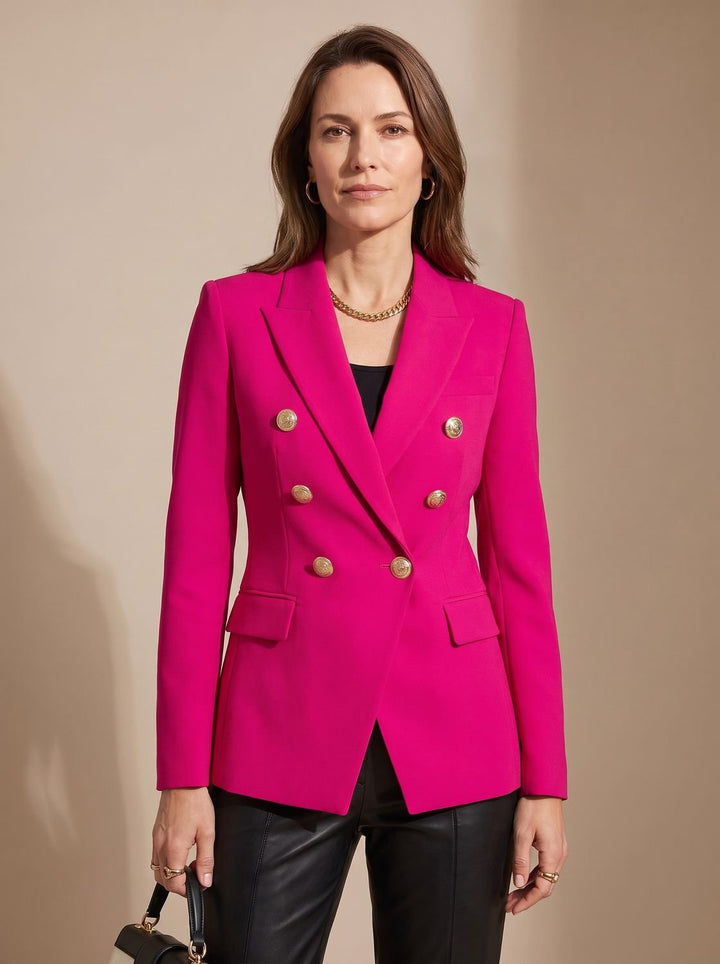 Madison | Women's Tailored Double-Breasted Gold-Button Blazer
