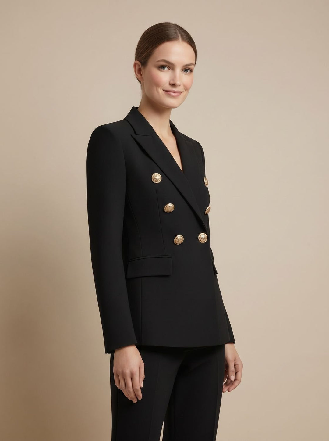 Madison | Women's Tailored Double-Breasted Gold-Button Blazer