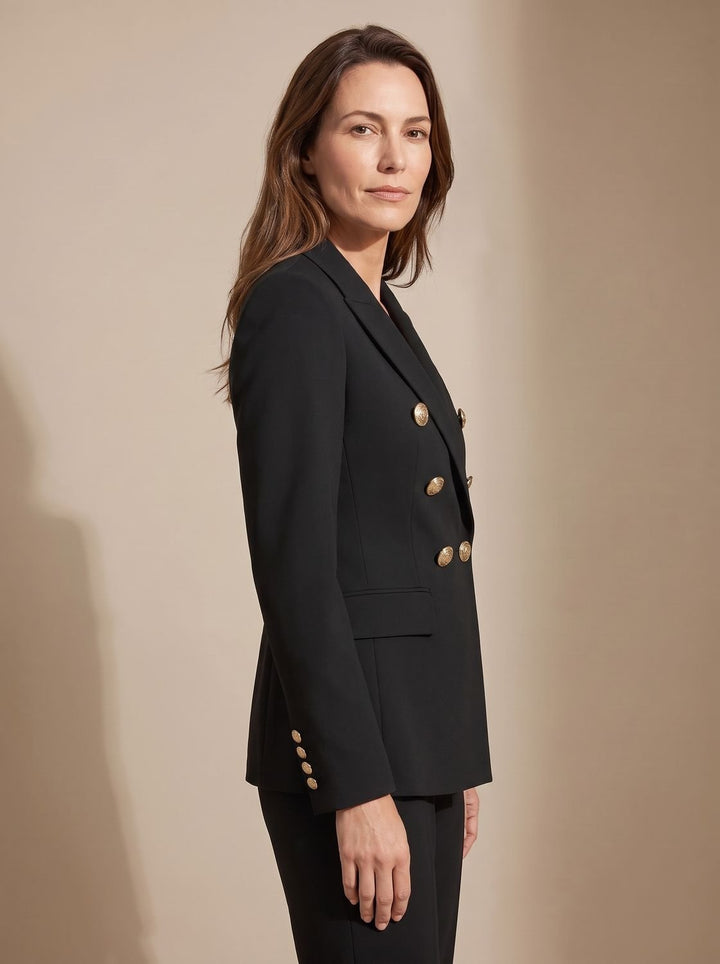 Madison | Women's Tailored Double-Breasted Gold-Button Blazer