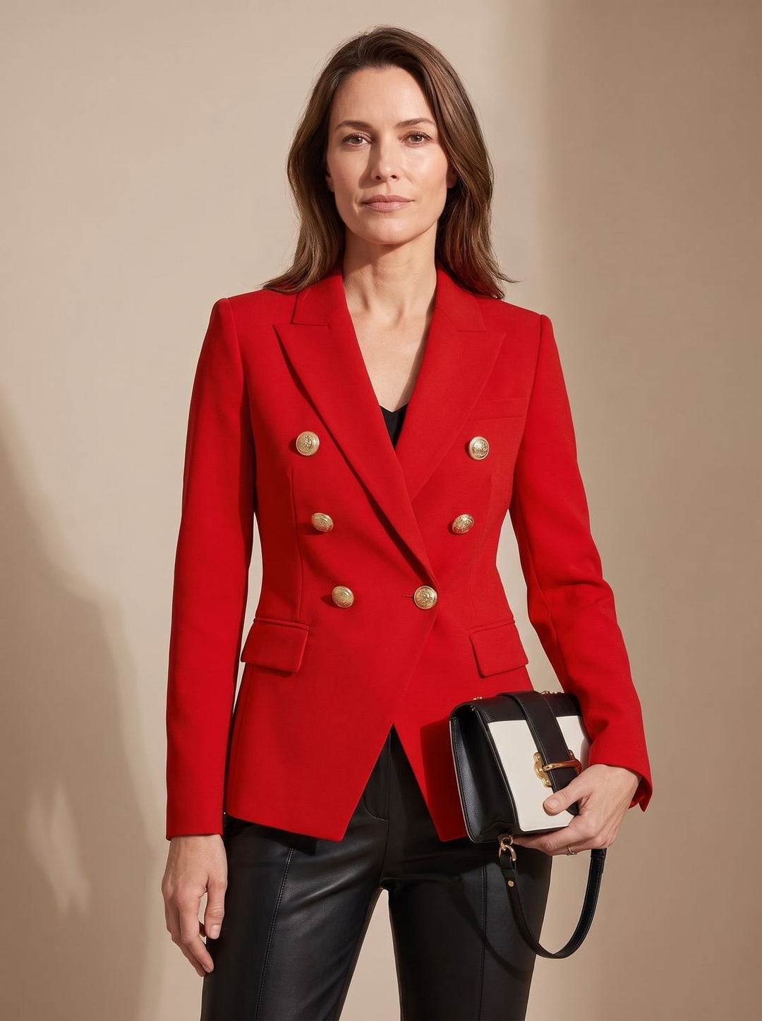 Madison | Women's Tailored Double-Breasted Gold-Button Blazer