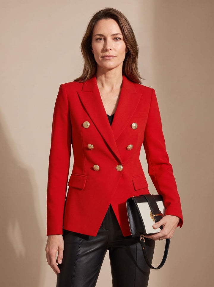 Madison | Women's Tailored Double-Breasted Gold-Button Blazer