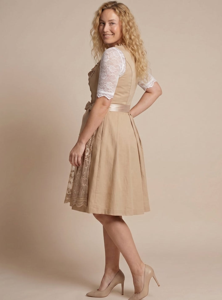 Emma | Women's Traditional Lace-Up Corset Dirndl Dress Knee-Length
