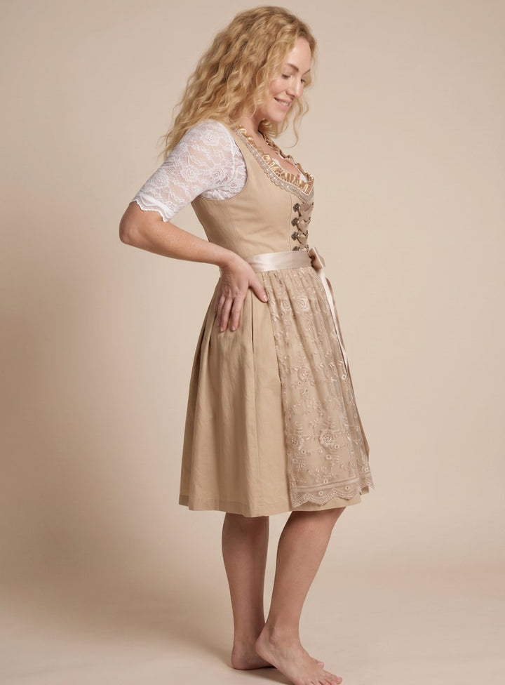 Emma | Women's Traditional Lace-Up Corset Dirndl Dress Knee-Length