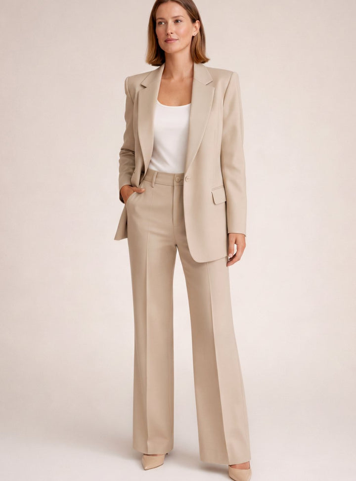 Isabella | Women's Wide-Leg Blazer Flare-Pant Two-Piece Suit Set