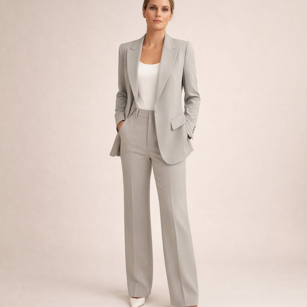 Isabella | Women's Wide-Leg Blazer Flare-Pant Two-Piece Suit Set
