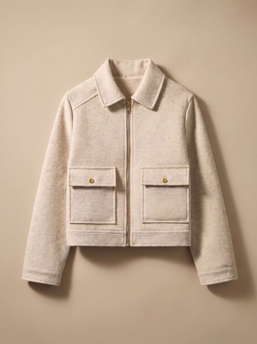 Mia | Women's Wool Blend Cropped Stand-Collar Button-Front Coat